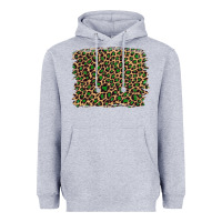 Heather Grey leopard with green glitter Heavyweight Hoodie - Artiststas