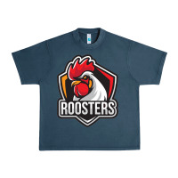Midnight Navy rooster art Urban Heavy Tee - ArtChic