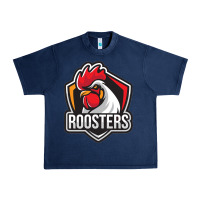 Navy rooster art Urban Heavy Tee - ArtChic