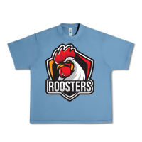 Pebble Blue rooster art Urban Heavy Tee - ArtChic
