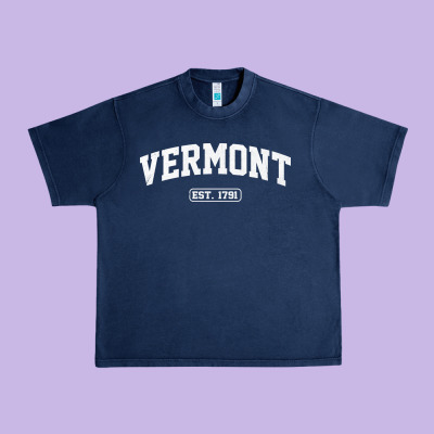 Vermont Vintage State Athletic Style Pullover Hoodie Urban Heavy Tee Designed By Artchic