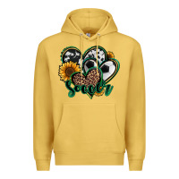 Antique Gold soccer hearts Premium Hoodie - Jasminsmagicworld