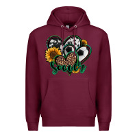 Burgundy soccer hearts Premium Hoodie - Jasminsmagicworld