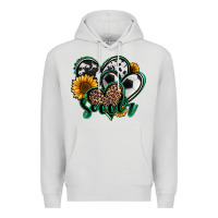 Dove Grey soccer hearts Premium Hoodie - Jasminsmagicworld