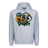 Heather Grey soccer hearts Premium Hoodie - Jasminsmagicworld