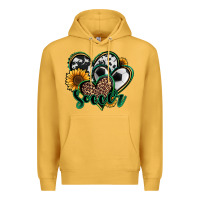 Mustard soccer hearts Premium Hoodie - Jasminsmagicworld