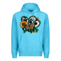 Ocean Blue soccer hearts Premium Hoodie - Jasminsmagicworld