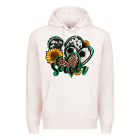 Pale Pink soccer hearts Premium Hoodie - Jasminsmagicworld