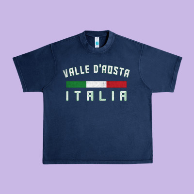 Valle D'aosta Italia Italy Region Typography Design Urban Heavy Tee Designed By Artchic
