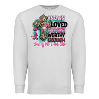 Dove Grey she is loved Premium Sweatshirt - BarkalooDesign