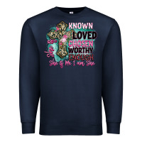 Navy she is loved Premium Sweatshirt - BarkalooDesign