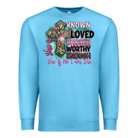 Ocean Blue she is loved Premium Sweatshirt - BarkalooDesign