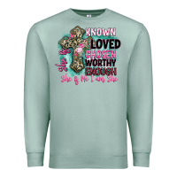 Seafoam she is loved Premium Sweatshirt - BarkalooDesign