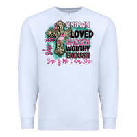 White she is loved Premium Sweatshirt - BarkalooDesign