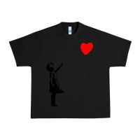 Black banksy girl with balloon Urban Heavy Tee - ArtChic