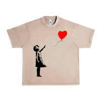 French Oak banksy girl with balloon Urban Heavy Tee - ArtChic