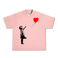 Salmon banksy girl with balloon Urban Heavy Tee - ArtChic
