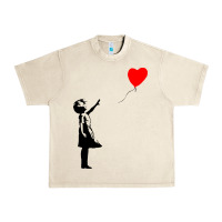 Sandshell banksy girl with balloon Urban Heavy Tee - ArtChic