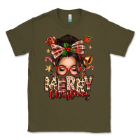 Army Green merry christmas messy bun Classic Tee - texasbilliewilder