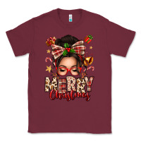 Burgundy merry christmas messy bun Classic Tee - texasbilliewilder