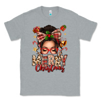 Heather Grey merry christmas messy bun Classic Tee - texasbilliewilder