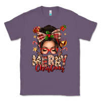 Lavender merry christmas messy bun Classic Tee - texasbilliewilder