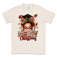 Natural merry christmas messy bun Classic Tee - texasbilliewilder