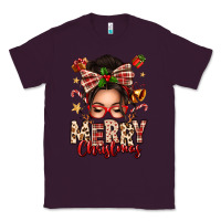Plum merry christmas messy bun Classic Tee - texasbilliewilder