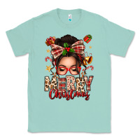Seafoam merry christmas messy bun Classic Tee - texasbilliewilder