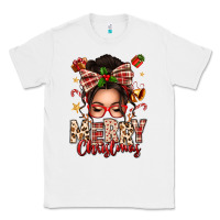 White merry christmas messy bun Classic Tee - texasbilliewilder