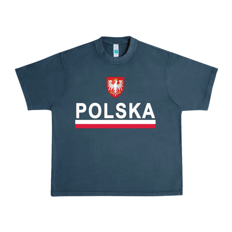 Sporty Polska Flag And Emblem Polish Coat Of Arms Pullover Hoodie Urban Heavy Tee by ArtChic | Teevron