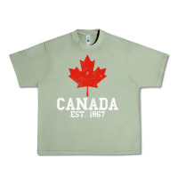 Oil Green vintage canada est.1867 maple leaf canadian flag r Urban Heavy Tee - ArtChic