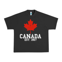 Pigment Black vintage canada est.1867 maple leaf canadian flag r Urban Heavy Tee - ArtChic