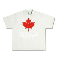 Pistachio vintage canada est.1867 maple leaf canadian flag r Urban Heavy Tee - ArtChic