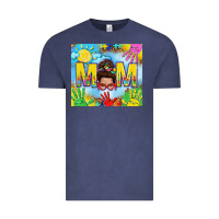 Vintage Denim Messy bun Autism mom 20oz skinny tumbler Vintage Tee - TumblerDesignByShophia