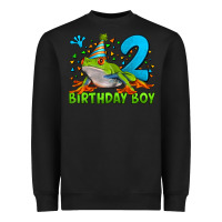 Black birthday boy frog age 2 Heavyweight Sweatshirt - LillyAllenDesigns