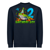 Navy birthday boy frog age 2 Heavyweight Sweatshirt - LillyAllenDesigns