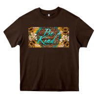 Chocolate Brown be kind bees license plate Heavy Core Tee - Artiststas