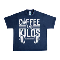 Navy Coffee And Kilos Weightlifting Gift Urban Heavy Tee - ArtChic