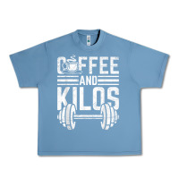Pebble Blue Coffee And Kilos Weightlifting Gift Urban Heavy Tee - ArtChic