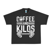 Pigment Black Coffee And Kilos Weightlifting Gift Urban Heavy Tee - ArtChic
