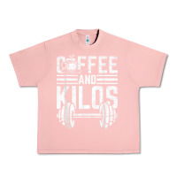Salmon Coffee And Kilos Weightlifting Gift Urban Heavy Tee - ArtChic