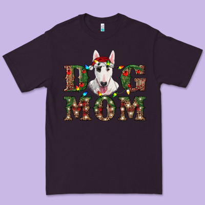 Christmas Dog Mom Bull Terrier Premium Tee Designed By Ranaportraitstore