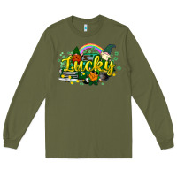 Army Green lucky gnomes truck St. Patrick's Long Sleeve Tee - HowdyJamesFarm