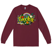 Burgundy lucky gnomes truck St. Patrick's Long Sleeve Tee - HowdyJamesFarm