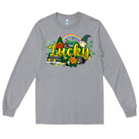 Heather Grey lucky gnomes truck St. Patrick's Long Sleeve Tee - HowdyJamesFarm