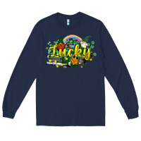Navy lucky gnomes truck St. Patrick's Long Sleeve Tee - HowdyJamesFarm