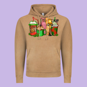 Christmas Movie Coffee Cups Vintage Hoodie Designed By Cowgirlartshop