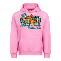 Fuchsia Pink with god all things are possible. cross Urban Hoodie - AdoDesignShop
