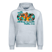 Heather Grey with god all things are possible. cross Urban Hoodie - AdoDesignShop